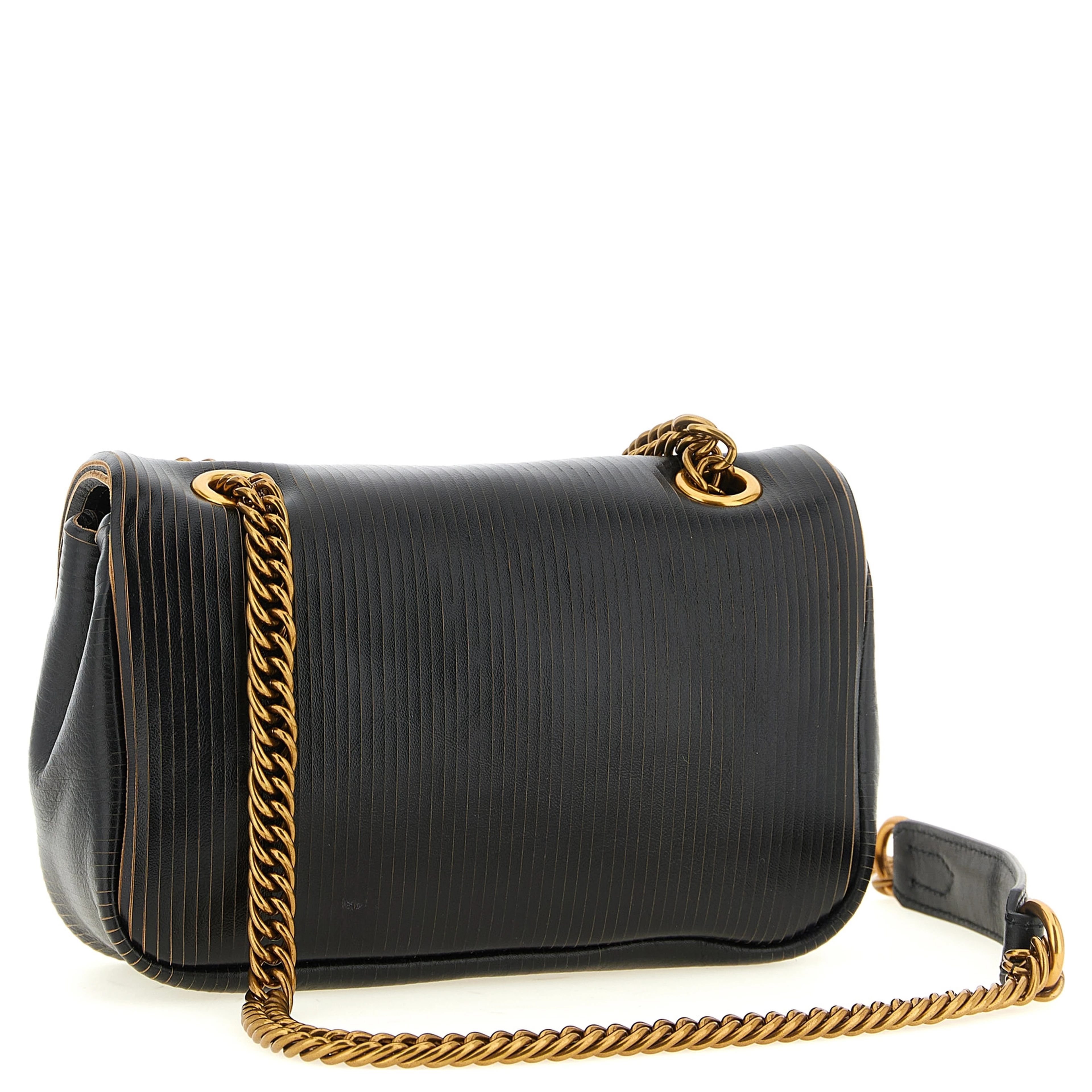 Black Calfskin Shoulder Bag
