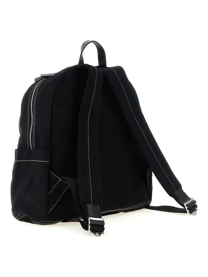 Black Cotton Backpack