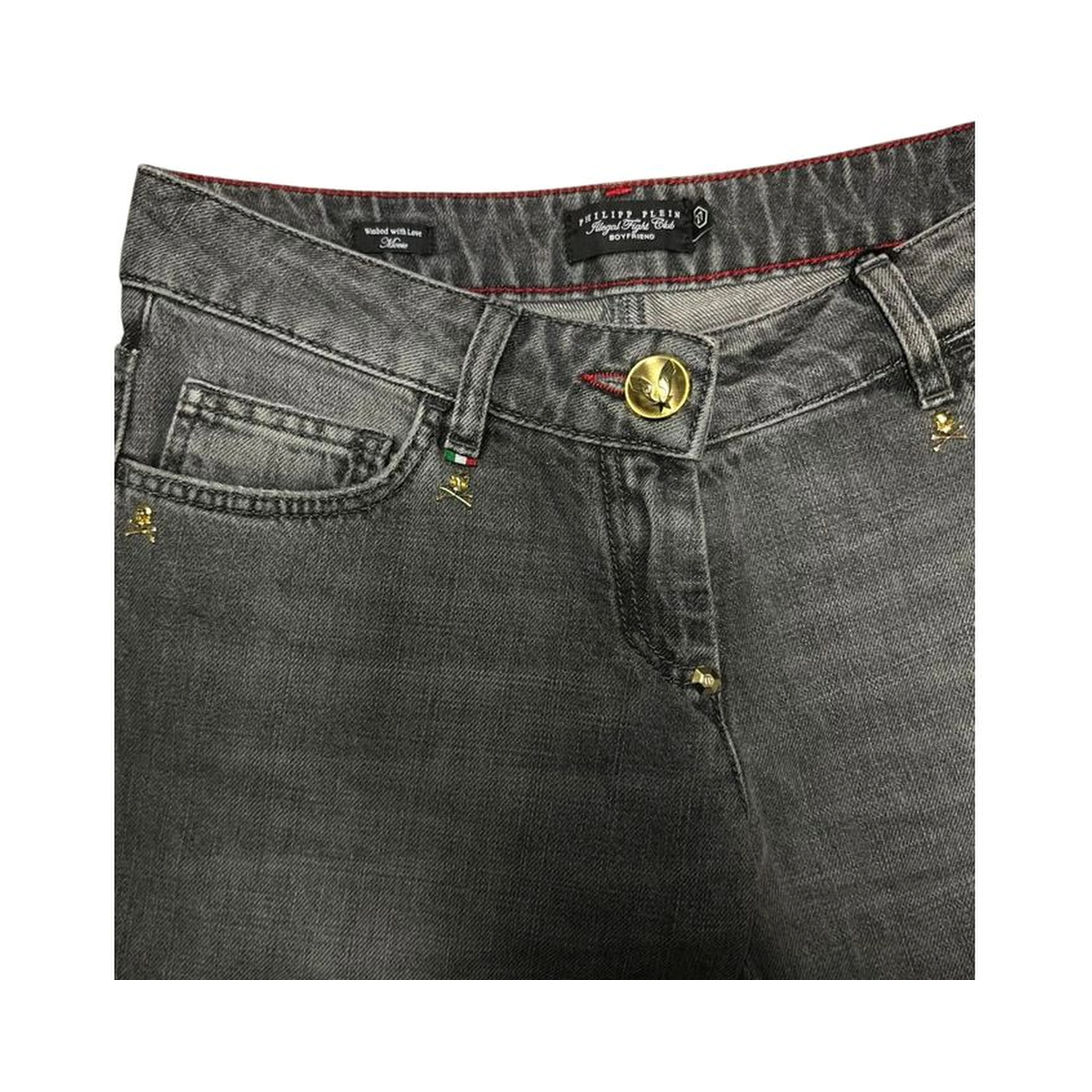 Grey Cotton Women Jeans