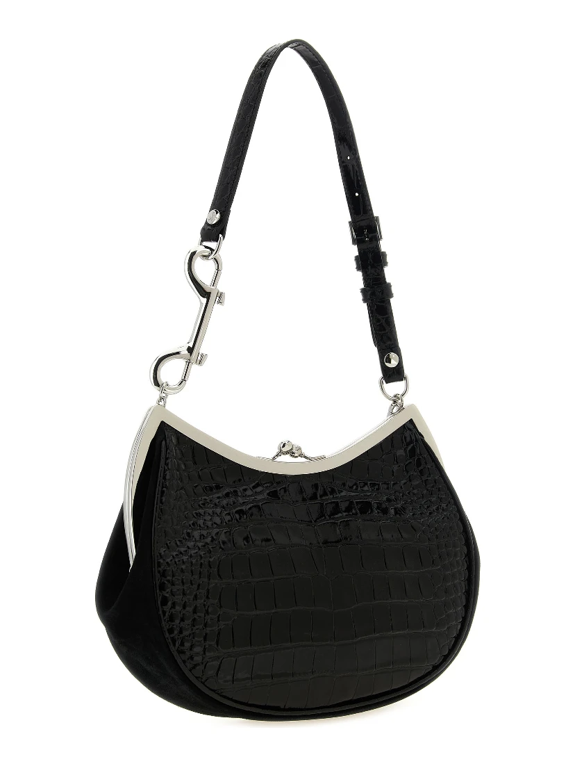 Black Calfskin Shoulder Bag