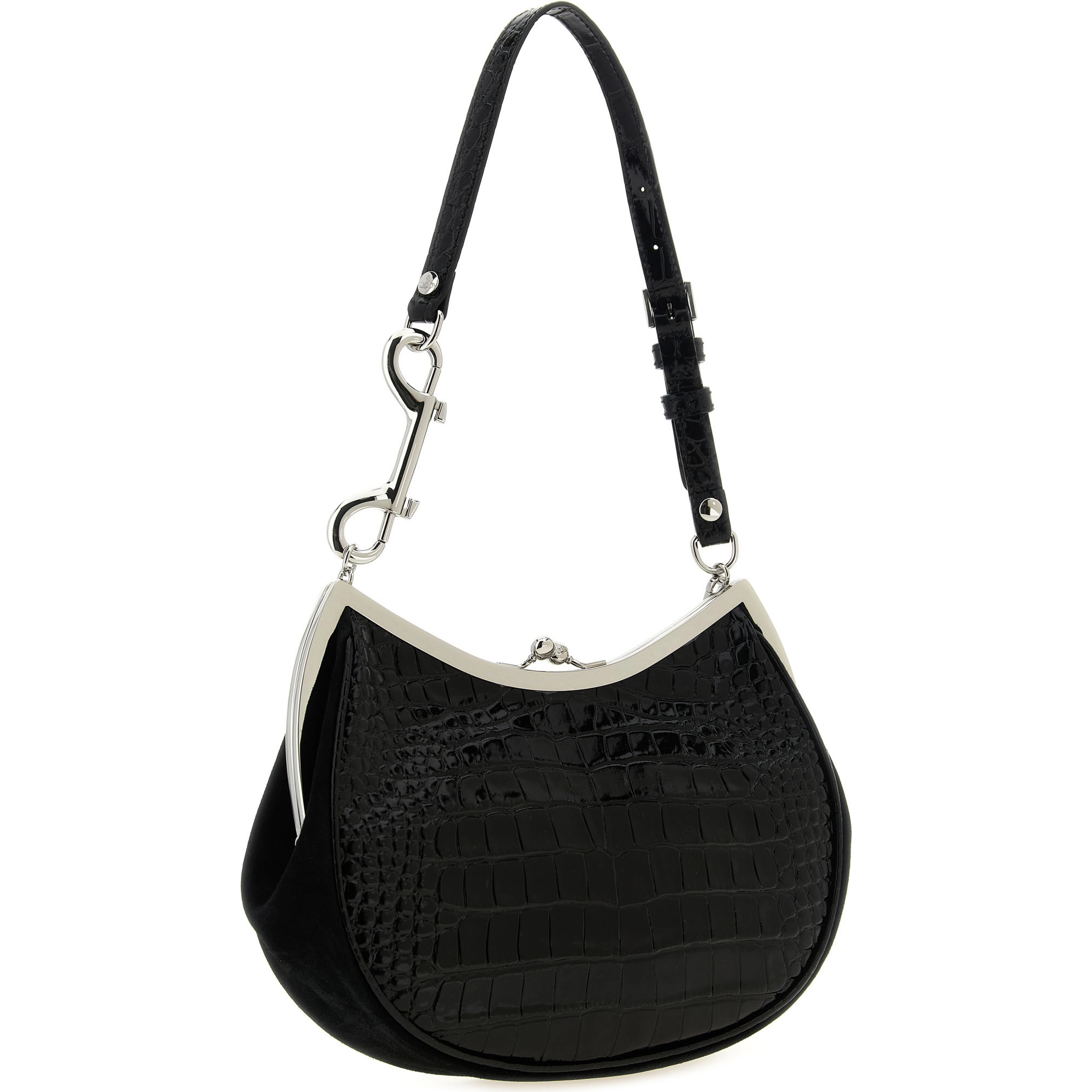 Black Calfskin Shoulder Bag