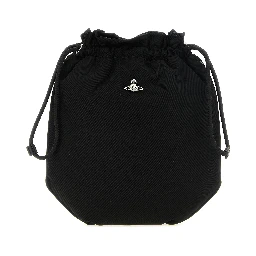 Black Polyester Clutch Bag