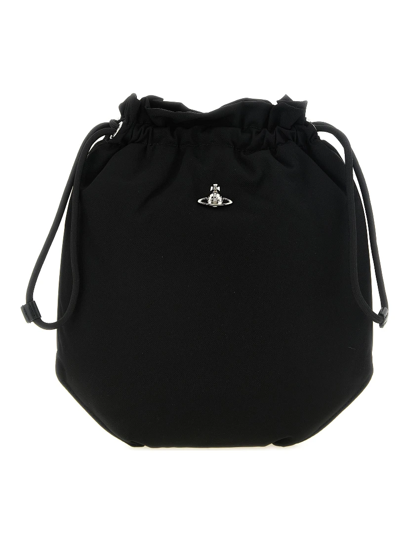Black Polyester Clutch Bag