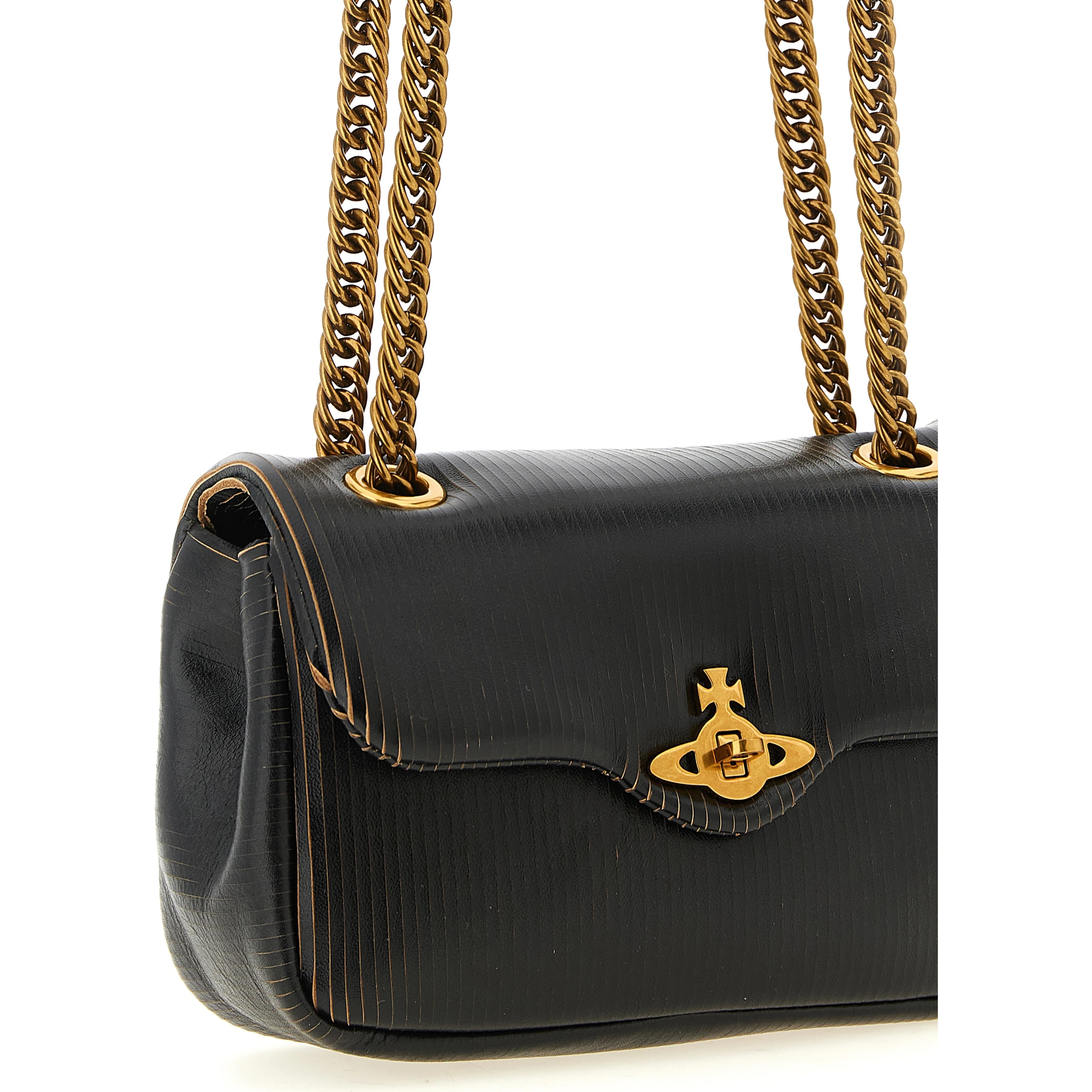 Black Calfskin Shoulder Bag