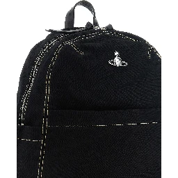 Black Cotton Backpack