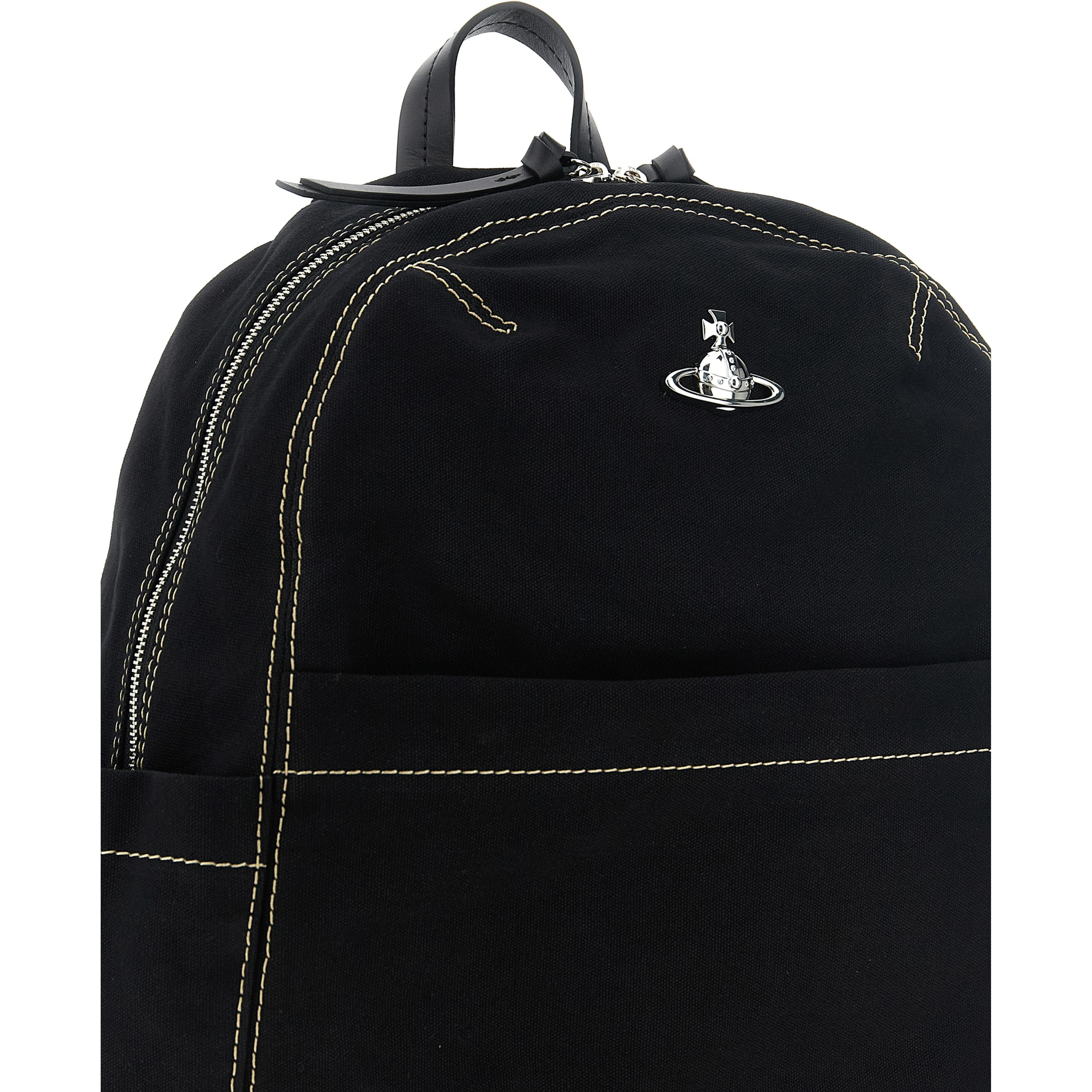 Black Cotton Backpack