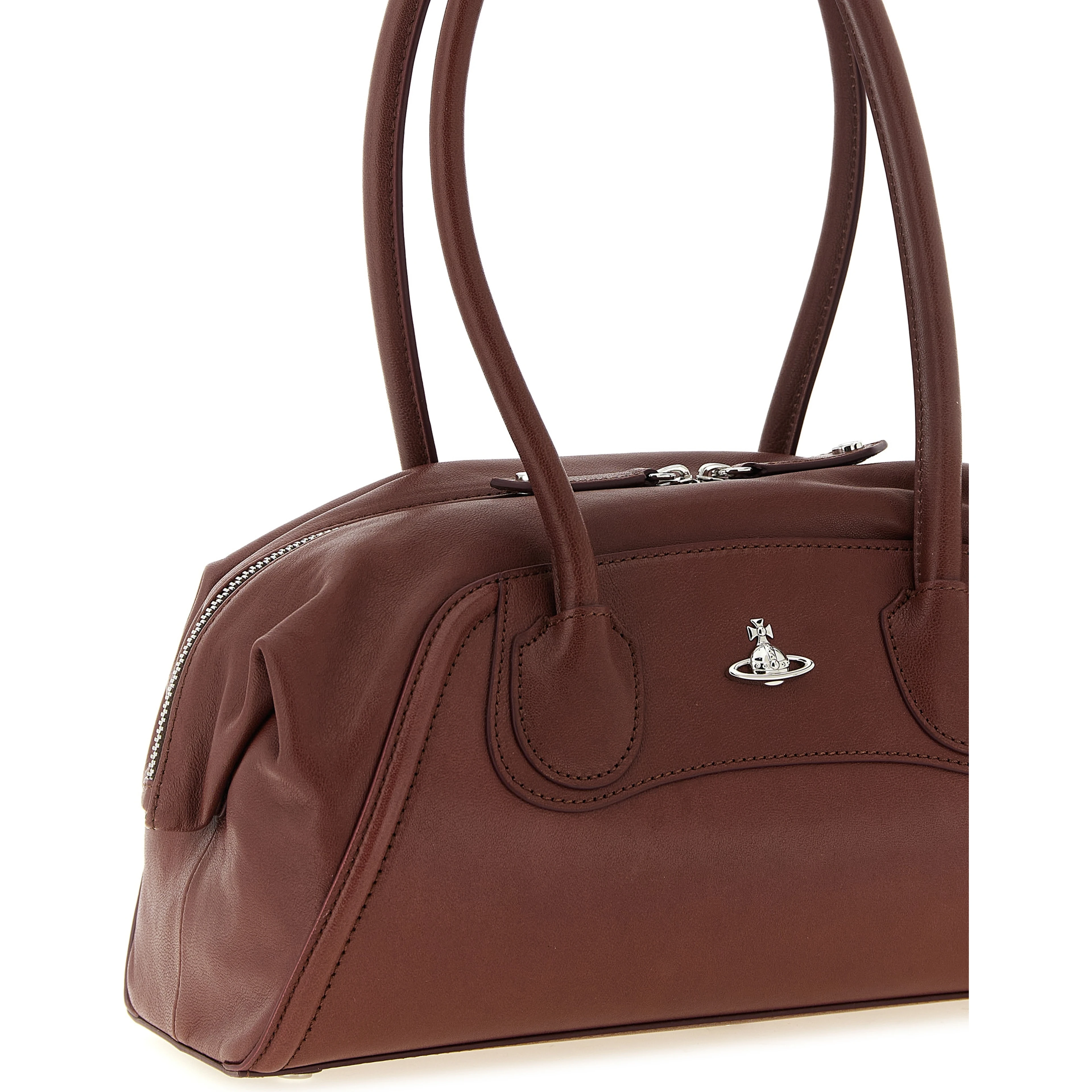 Brown Calfskin Shoulder Bag
