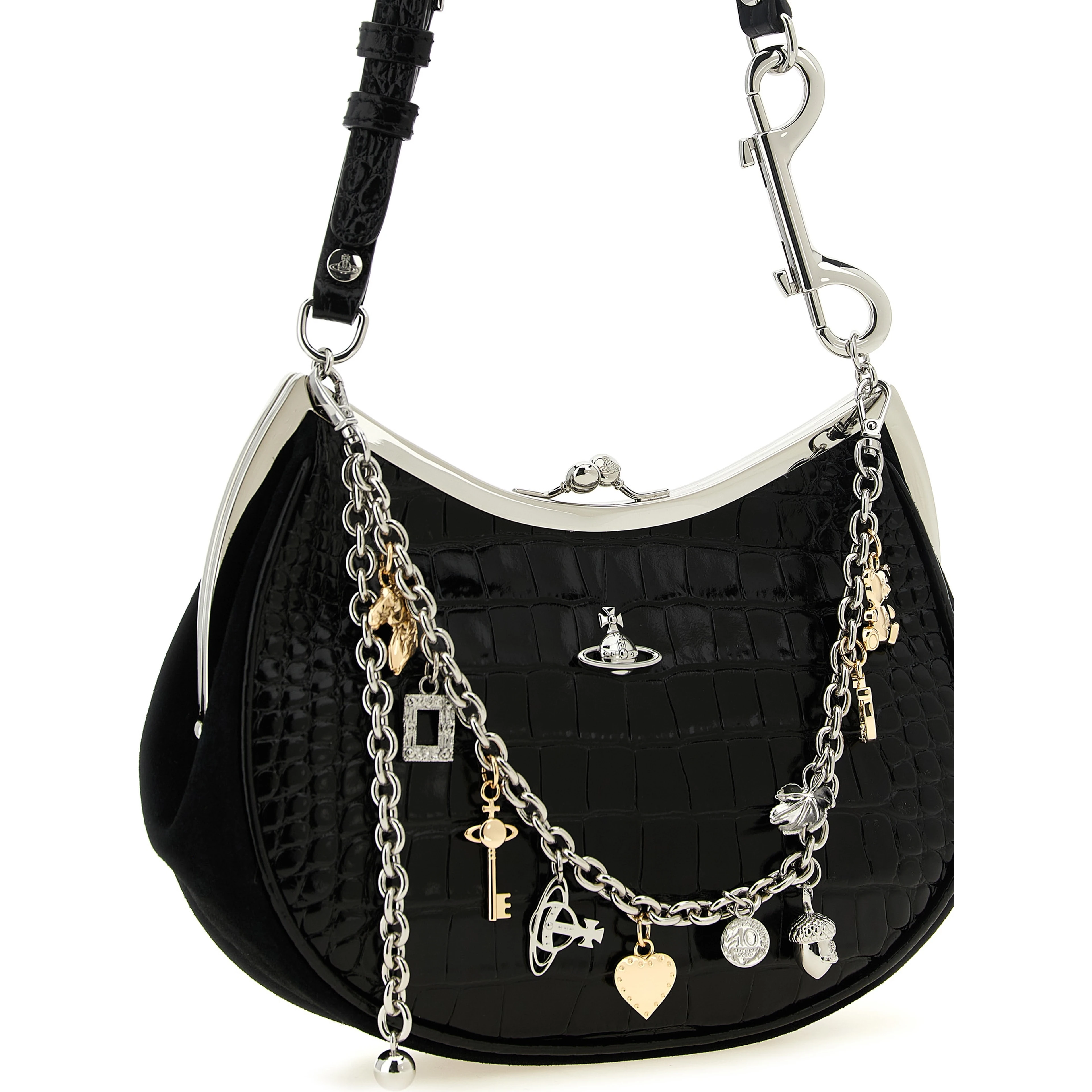 Black Calfskin Shoulder Bag
