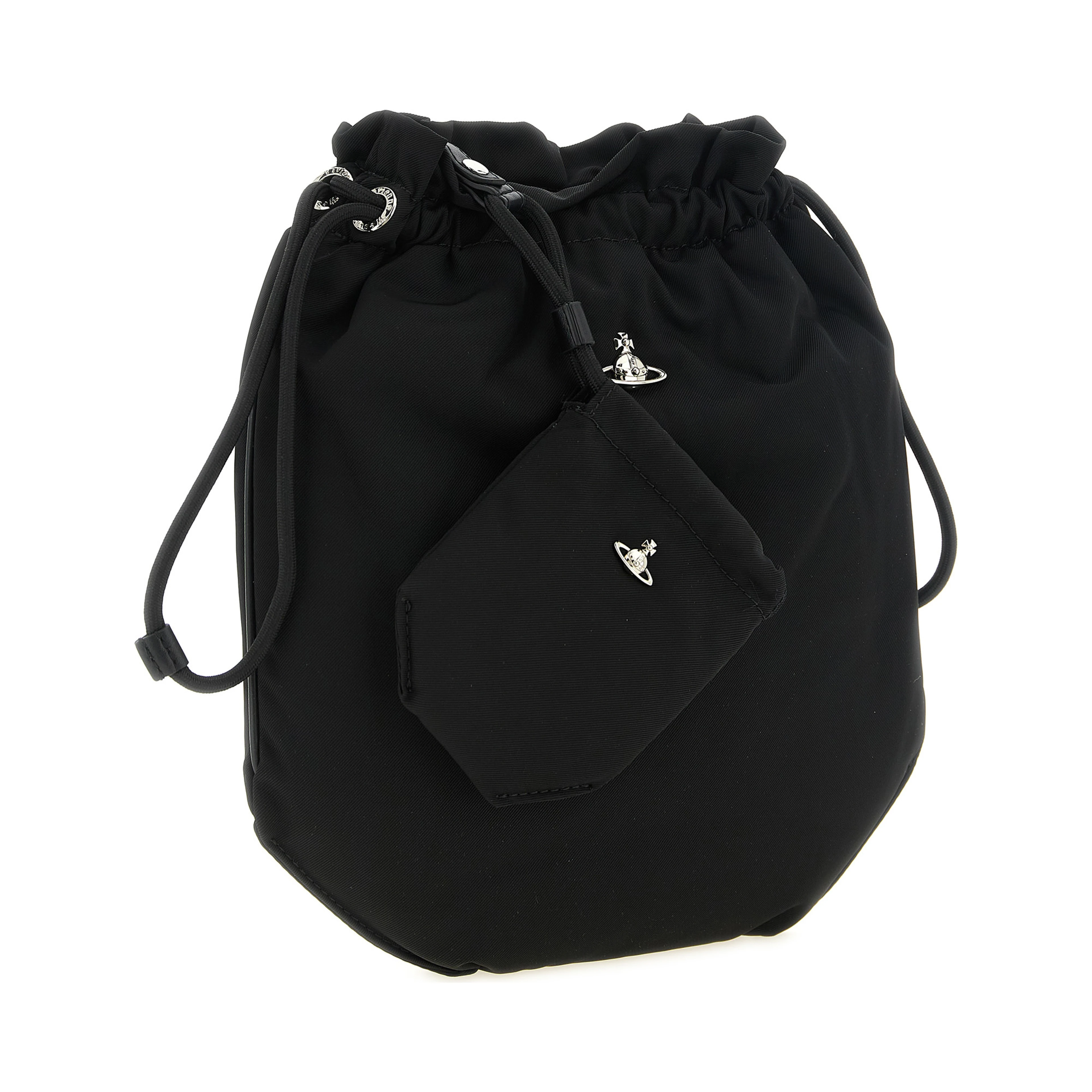 Black Polyester Clutch Bag