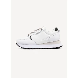 Black And White Polyethylene Athletic Sneakers