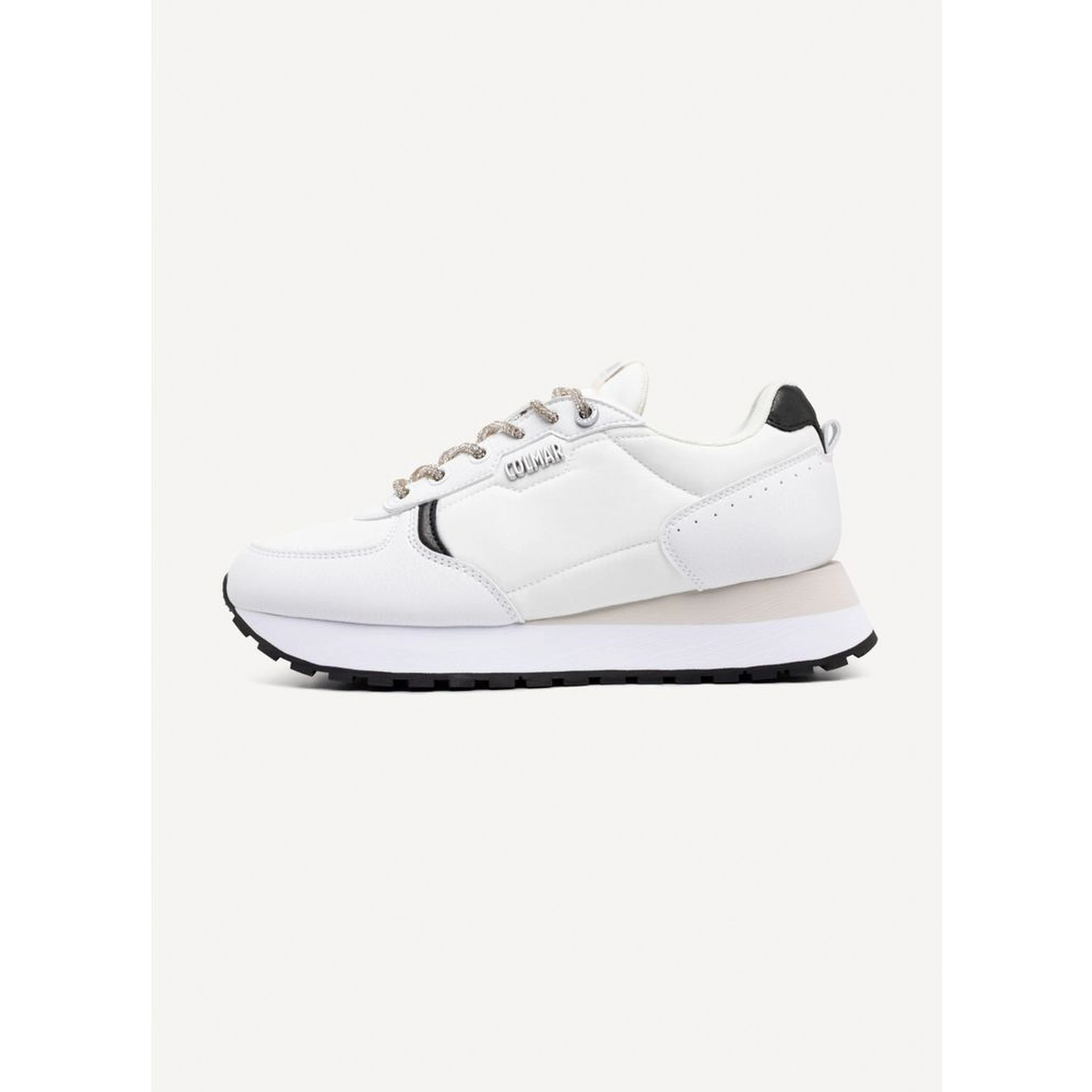 Black And White Polyethylene Athletic Sneakers