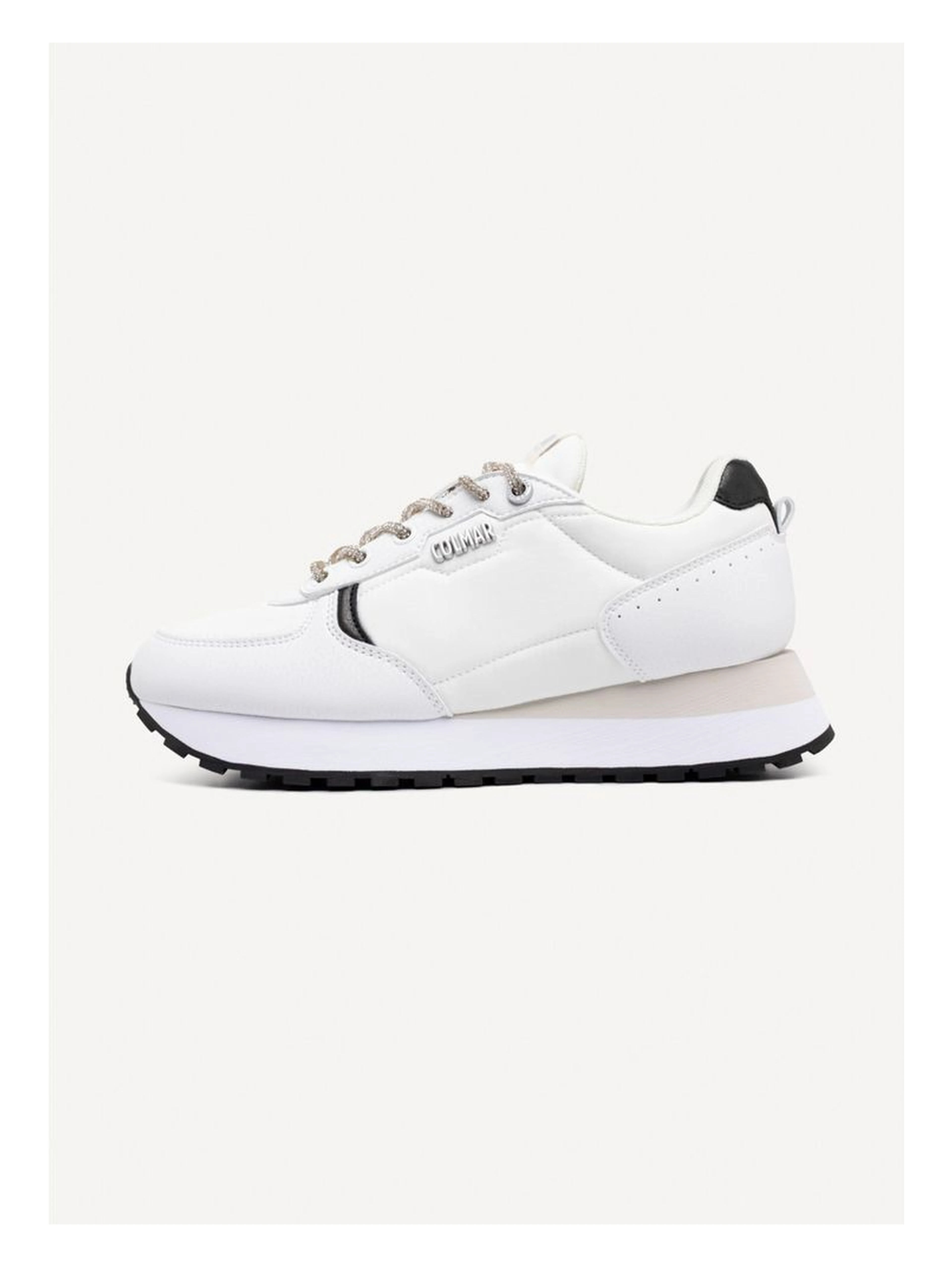 Black And White Polyethylene Athletic Sneakers