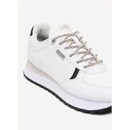 Black And White Polyethylene Athletic Sneakers
