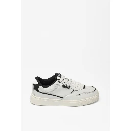 Black And White Leather Low Top Sneakers
