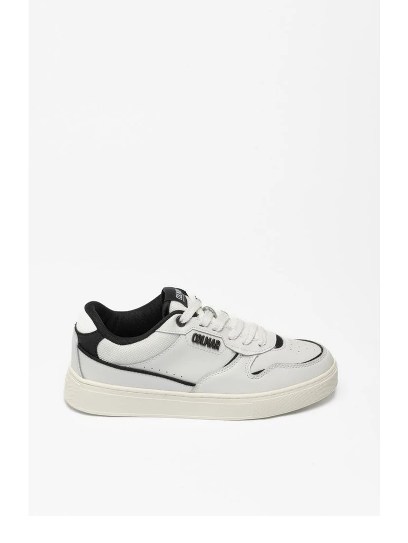 Black And White Leather Low Top Sneakers