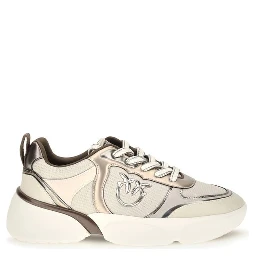 Beige Calf Leather Bos Taurus Chunky Sneakers