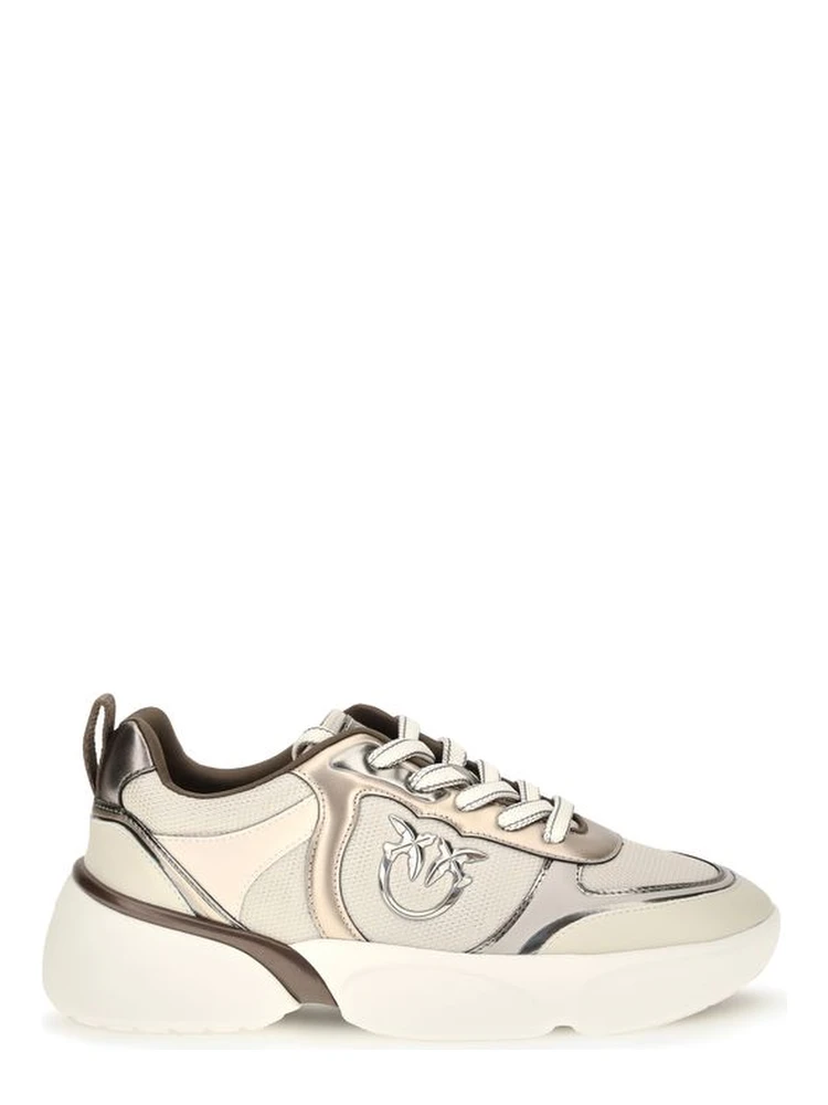 Beige Calf Leather Bos Taurus Chunky Sneakers