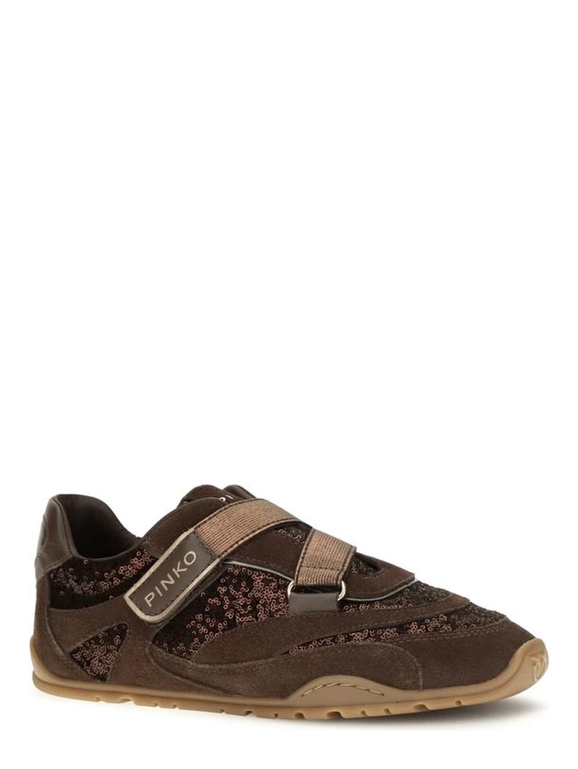 Brown Suede Leather Athletic Sneakers