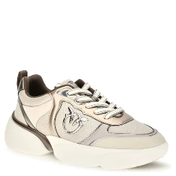 Beige Calf Leather Bos Taurus Chunky Sneakers