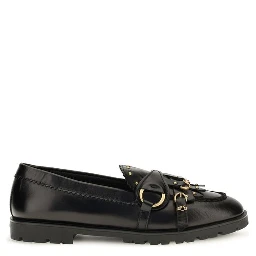 Black Calf Leather Bos Taurus Slip-On Loafers