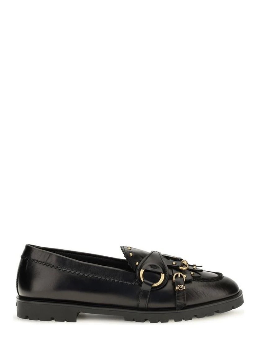 Black Calf Leather Bos Taurus Slip-On Loafers