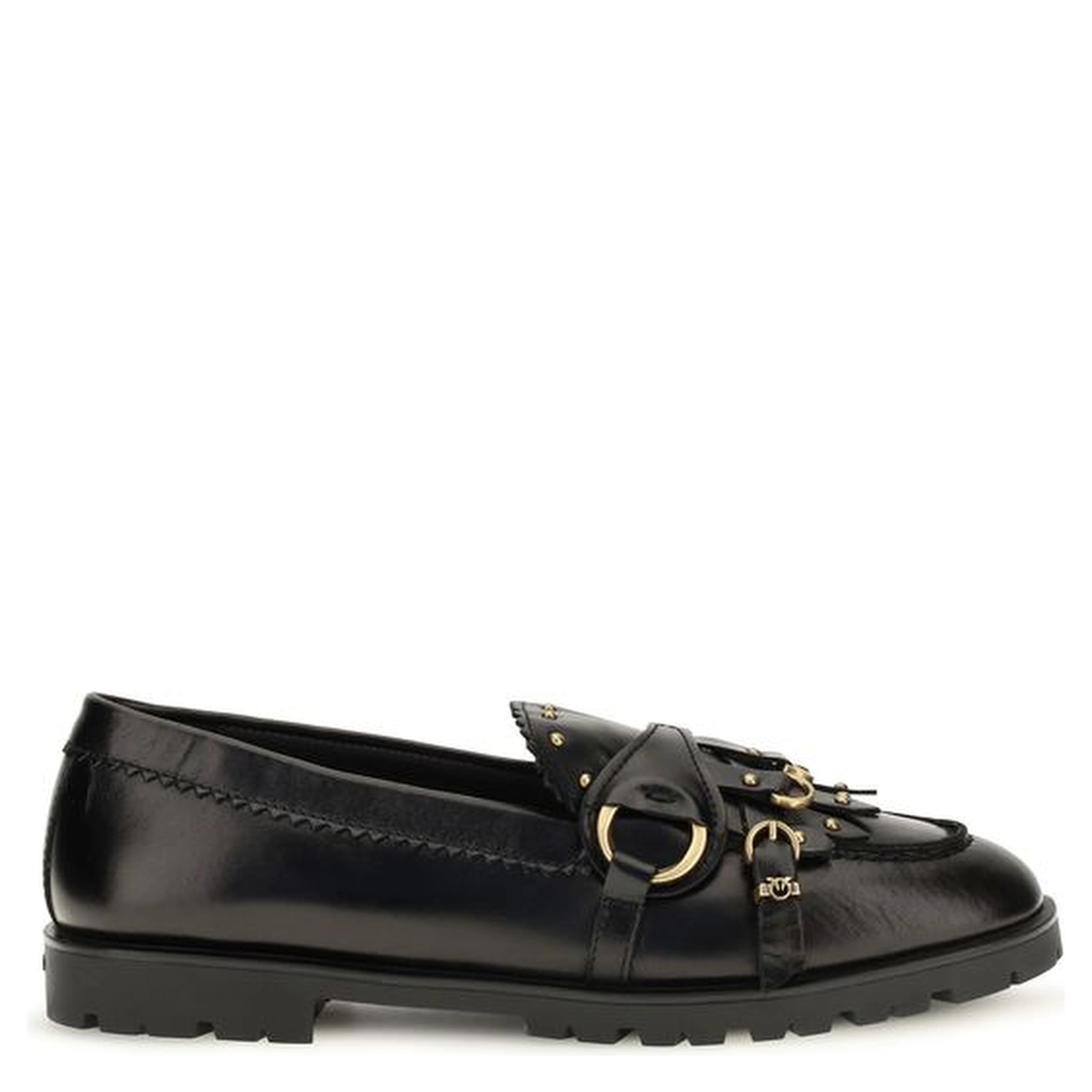 Black Calf Leather Bos Taurus Slip-On Loafers