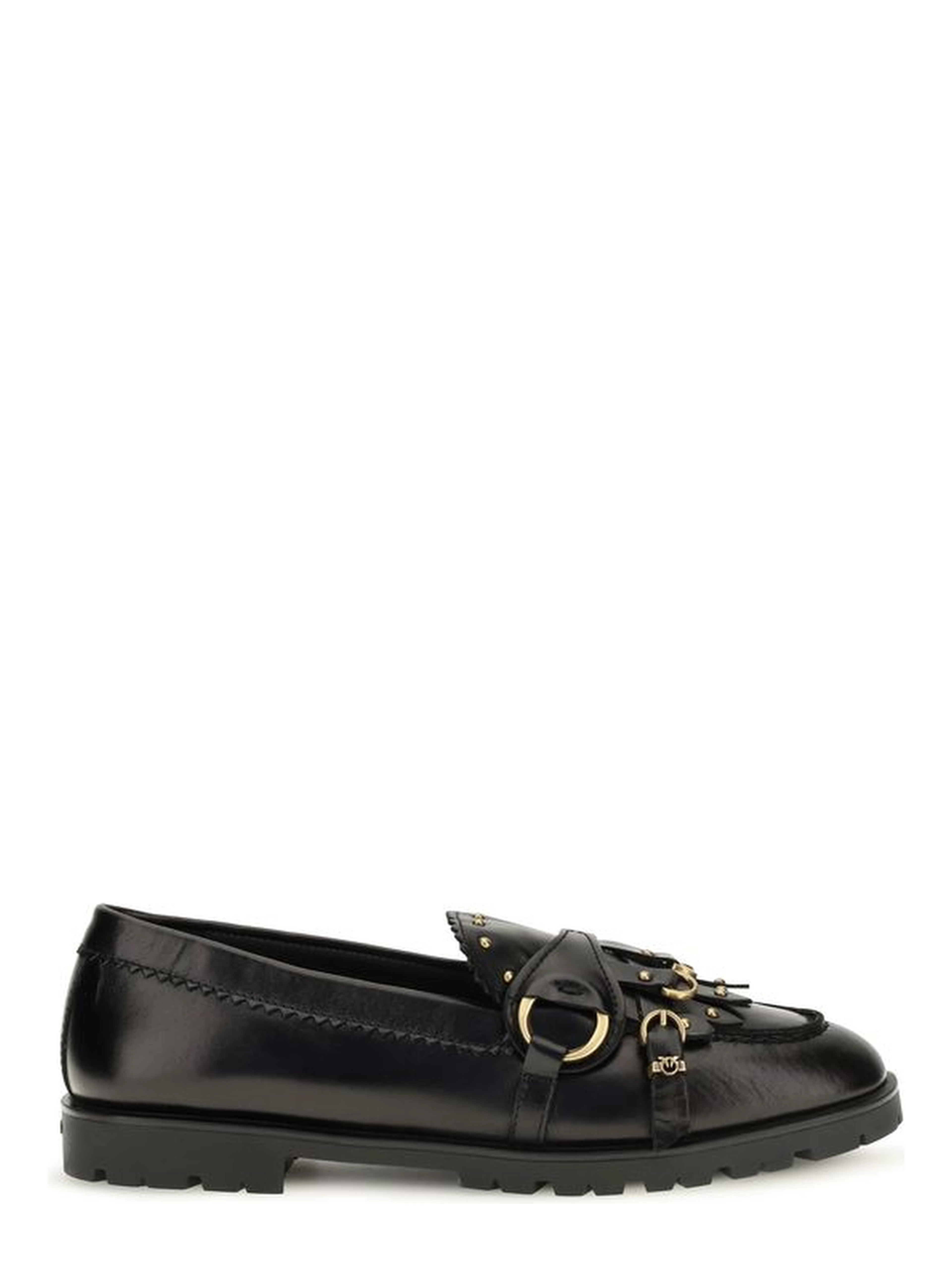 Black Calf Leather Bos Taurus Slip-On Loafers