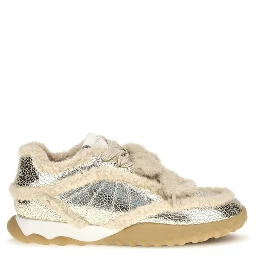 Silver Calf Leather Bos Taurus Chunky Sneakers