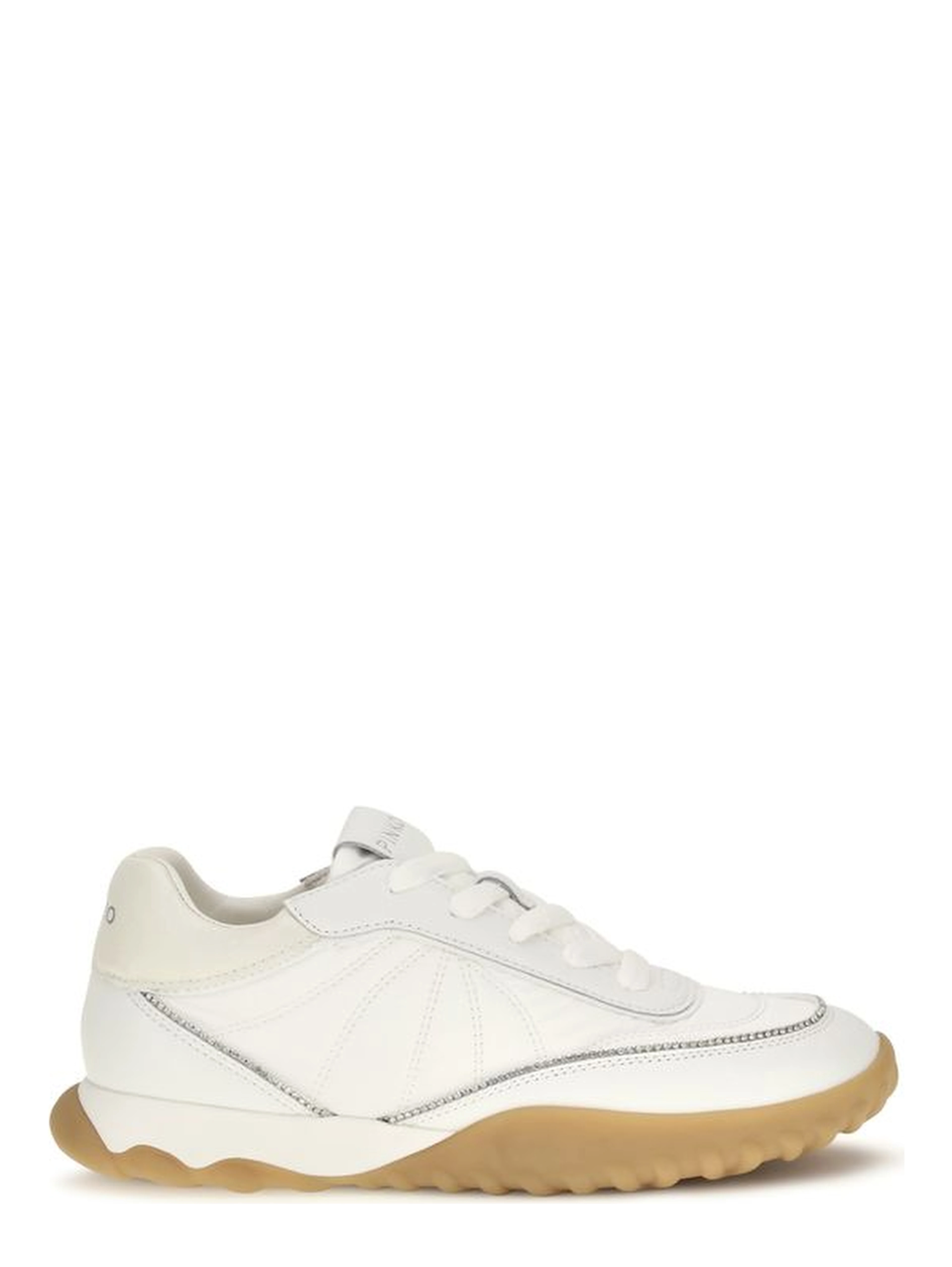 White Fabric Low Top Sneakers