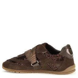 Brown Suede Leather Athletic Sneakers