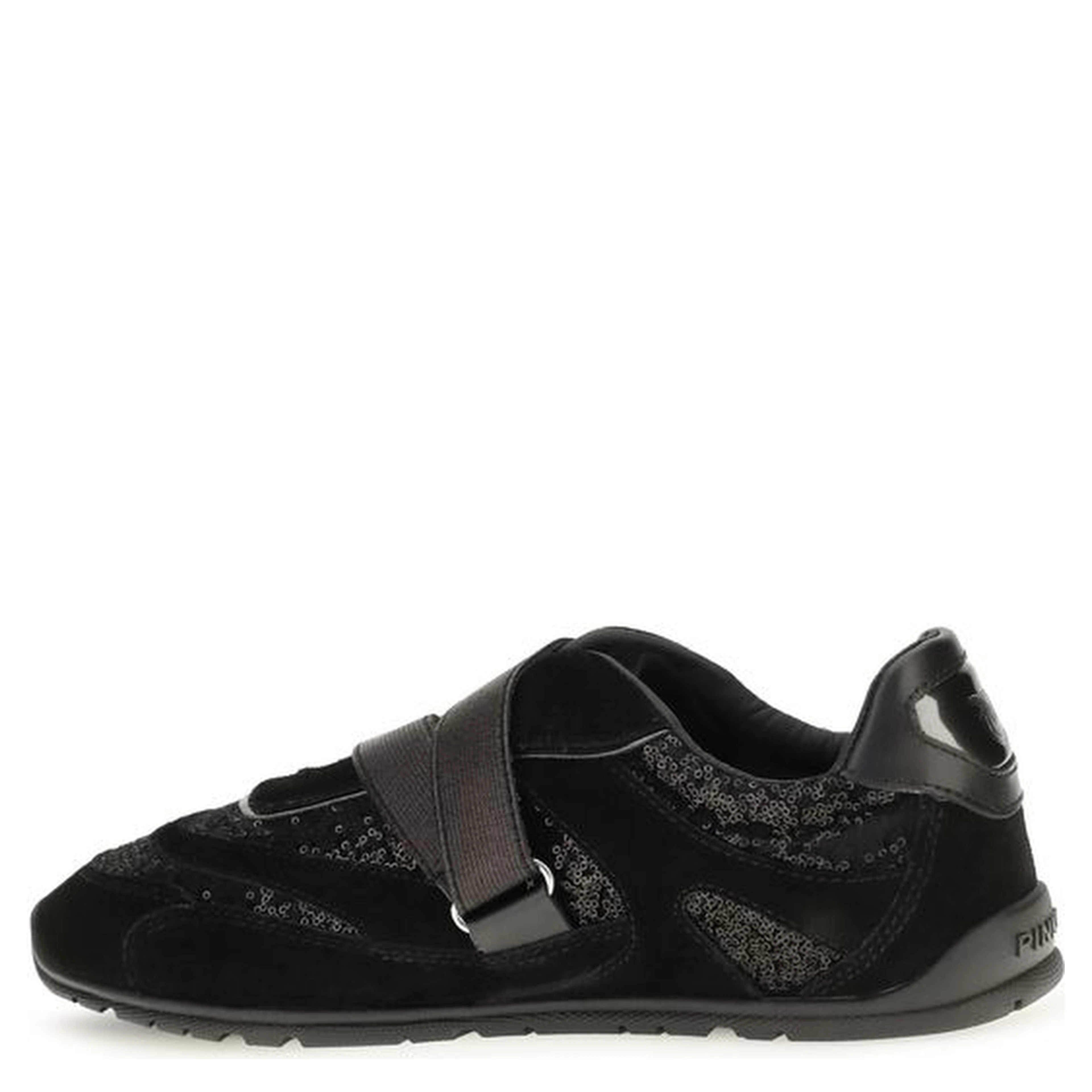 Black Suede Leather Athletic Sneakers