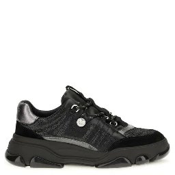Black Calf Leather Bos Taurus Chunky Sneakers
