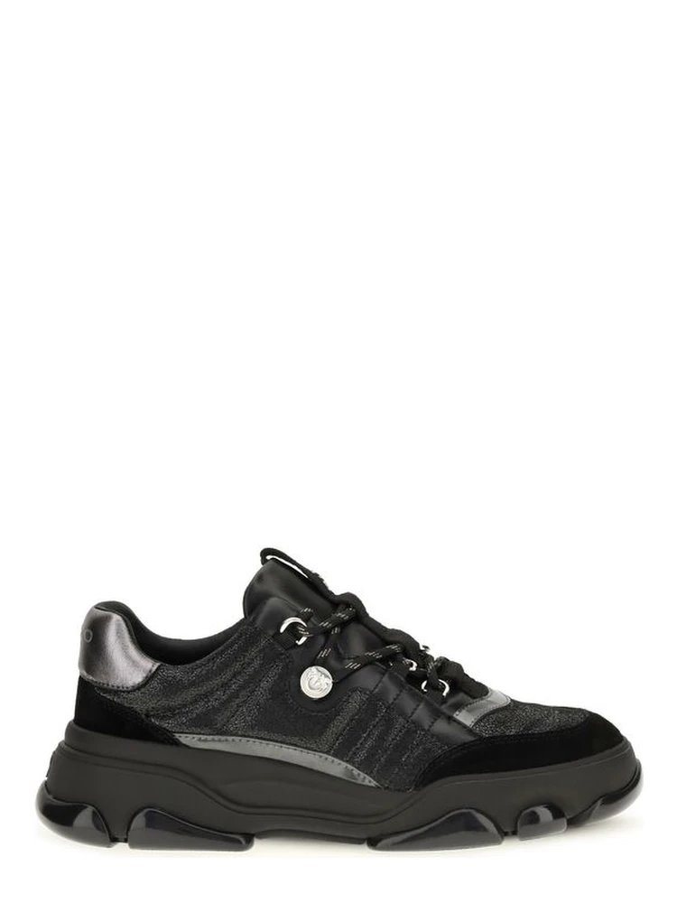 Black Calf Leather Bos Taurus Chunky Sneakers