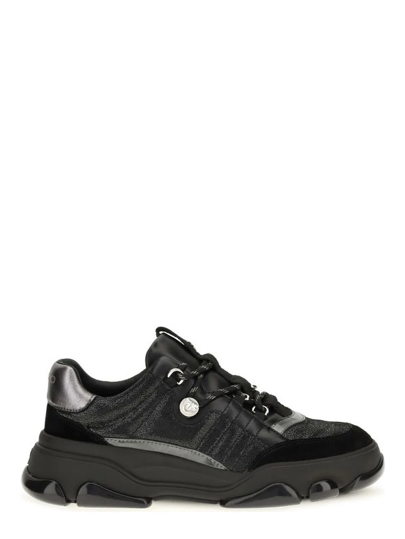 Black Calf Leather Bos Taurus Chunky Sneakers