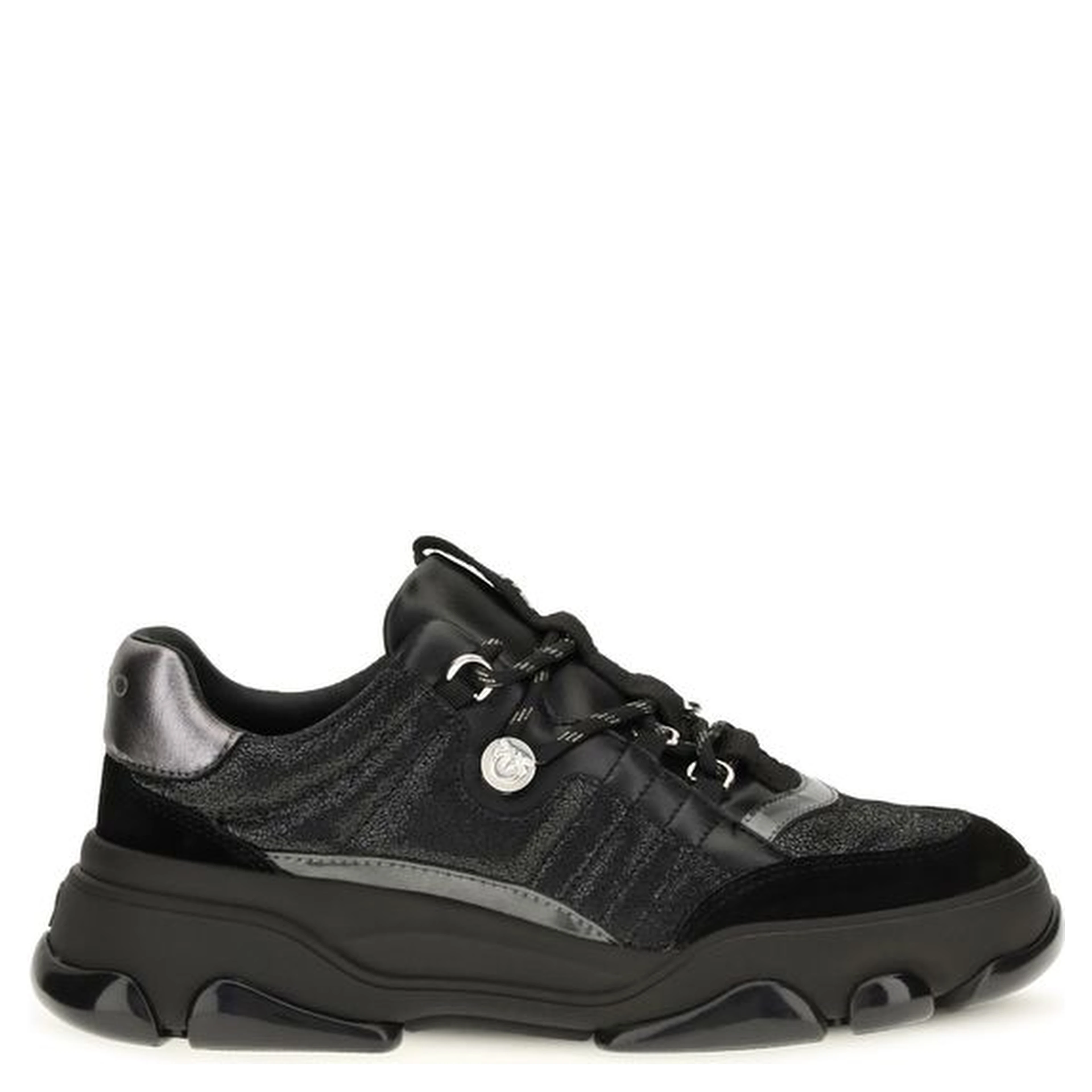 Black Calf Leather Bos Taurus Chunky Sneakers