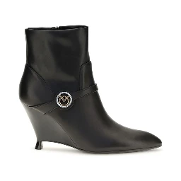 Black Calf Leather Bos Taurus Ankle Boots