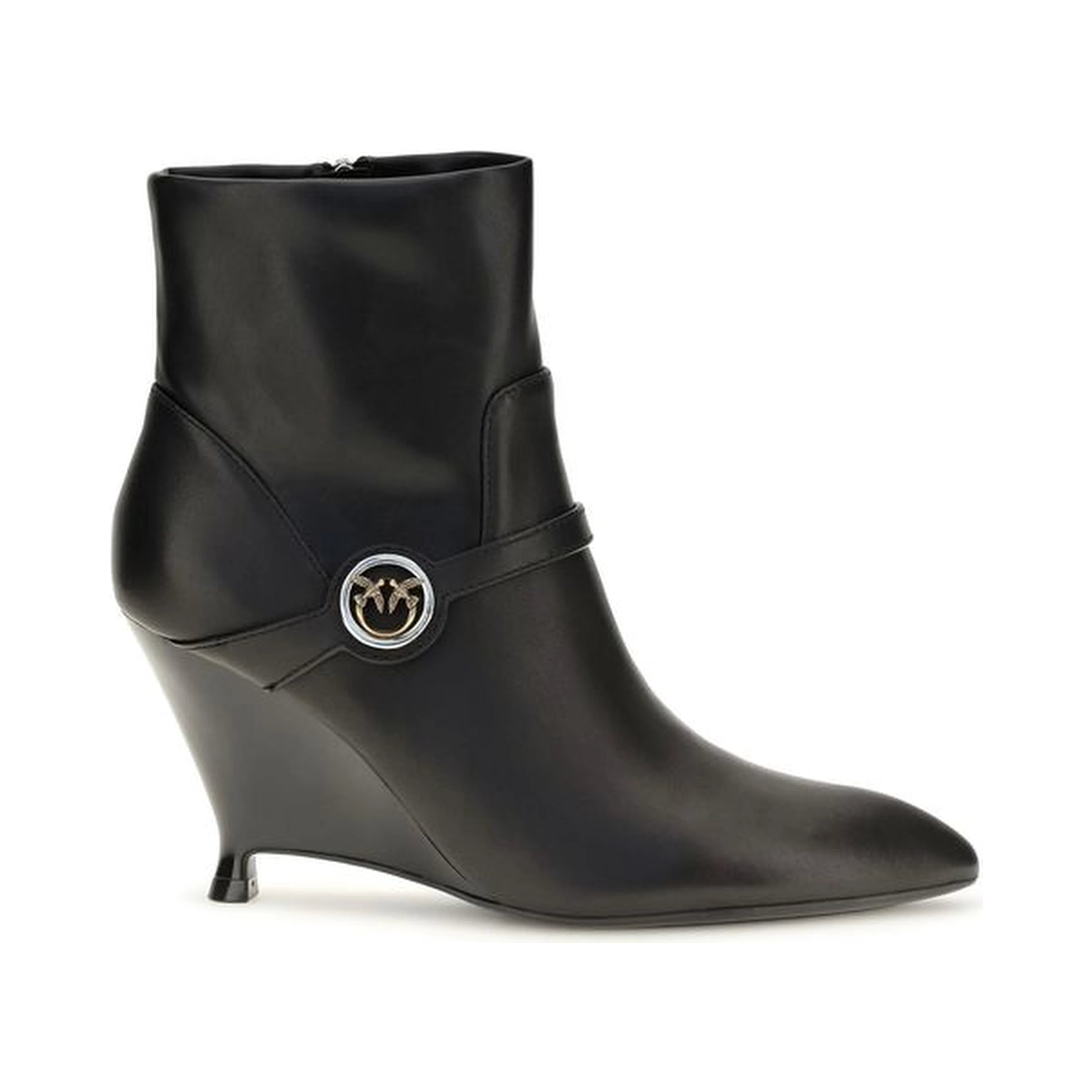 Black Calf Leather Bos Taurus Ankle Boots