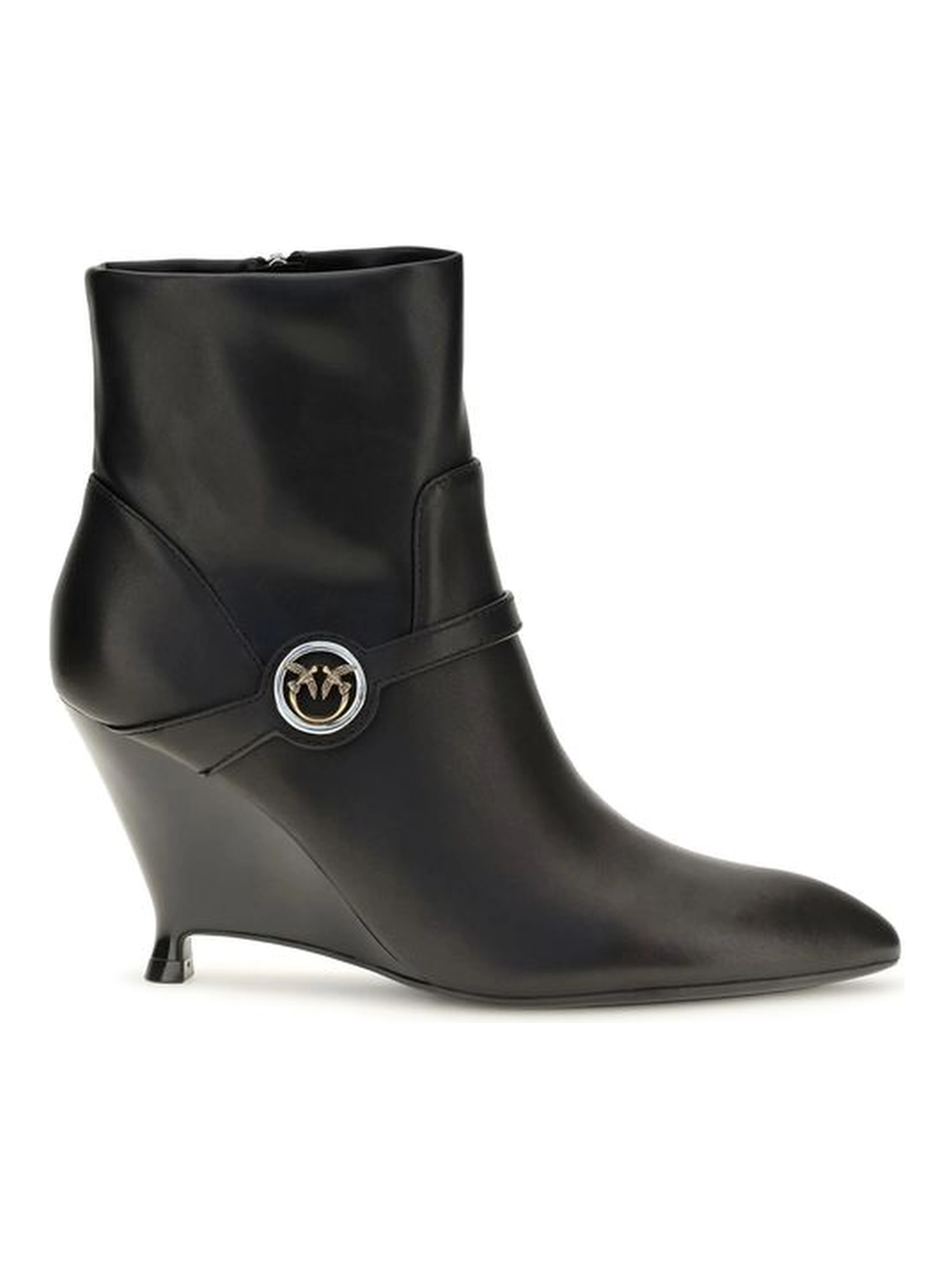Black Calf Leather Bos Taurus Ankle Boots