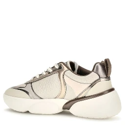 Beige Calf Leather Bos Taurus Chunky Sneakers