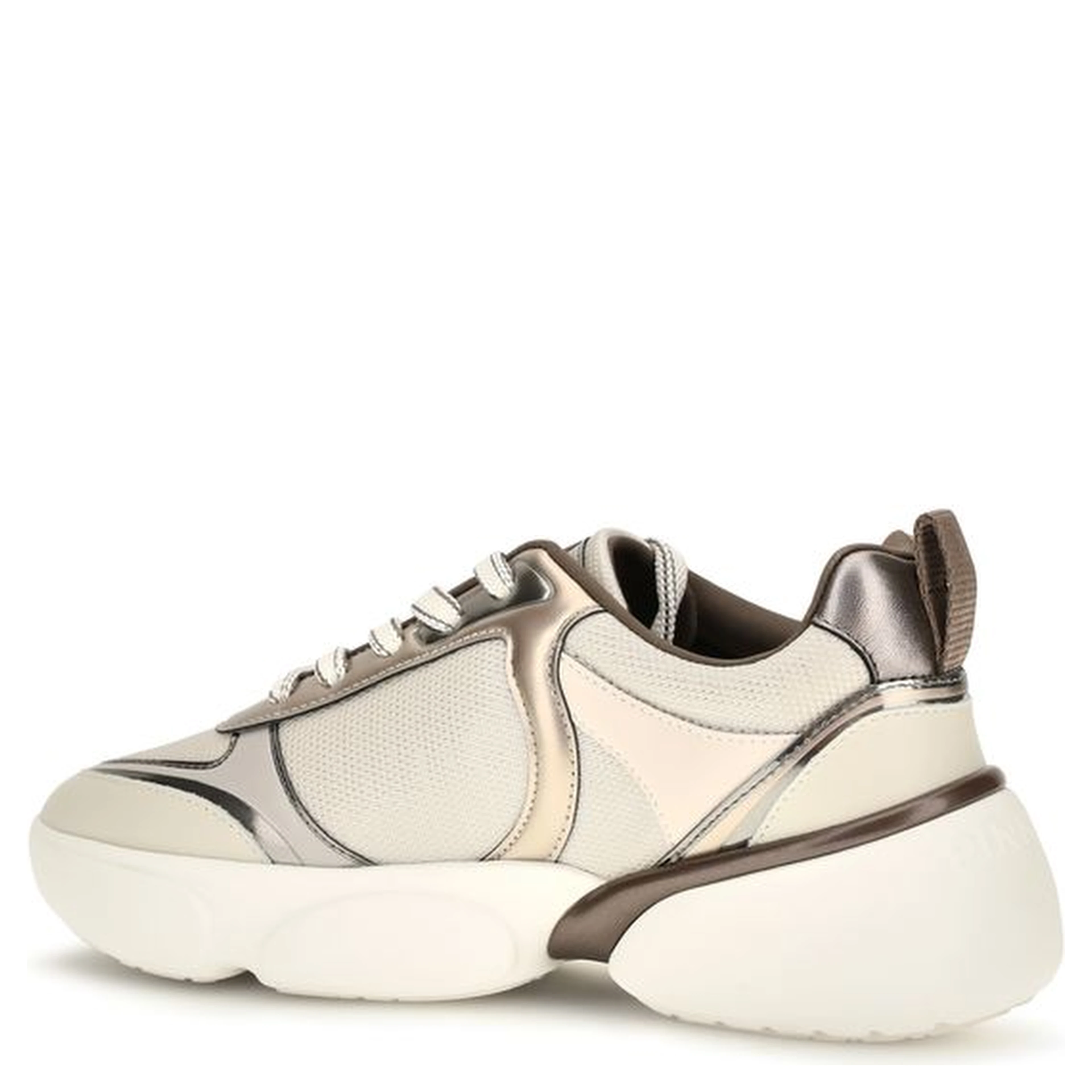 Beige Calf Leather Bos Taurus Chunky Sneakers