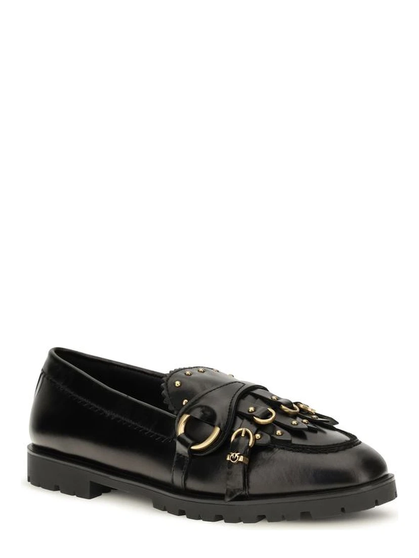 Black Calf Leather Bos Taurus Slip-On Loafers