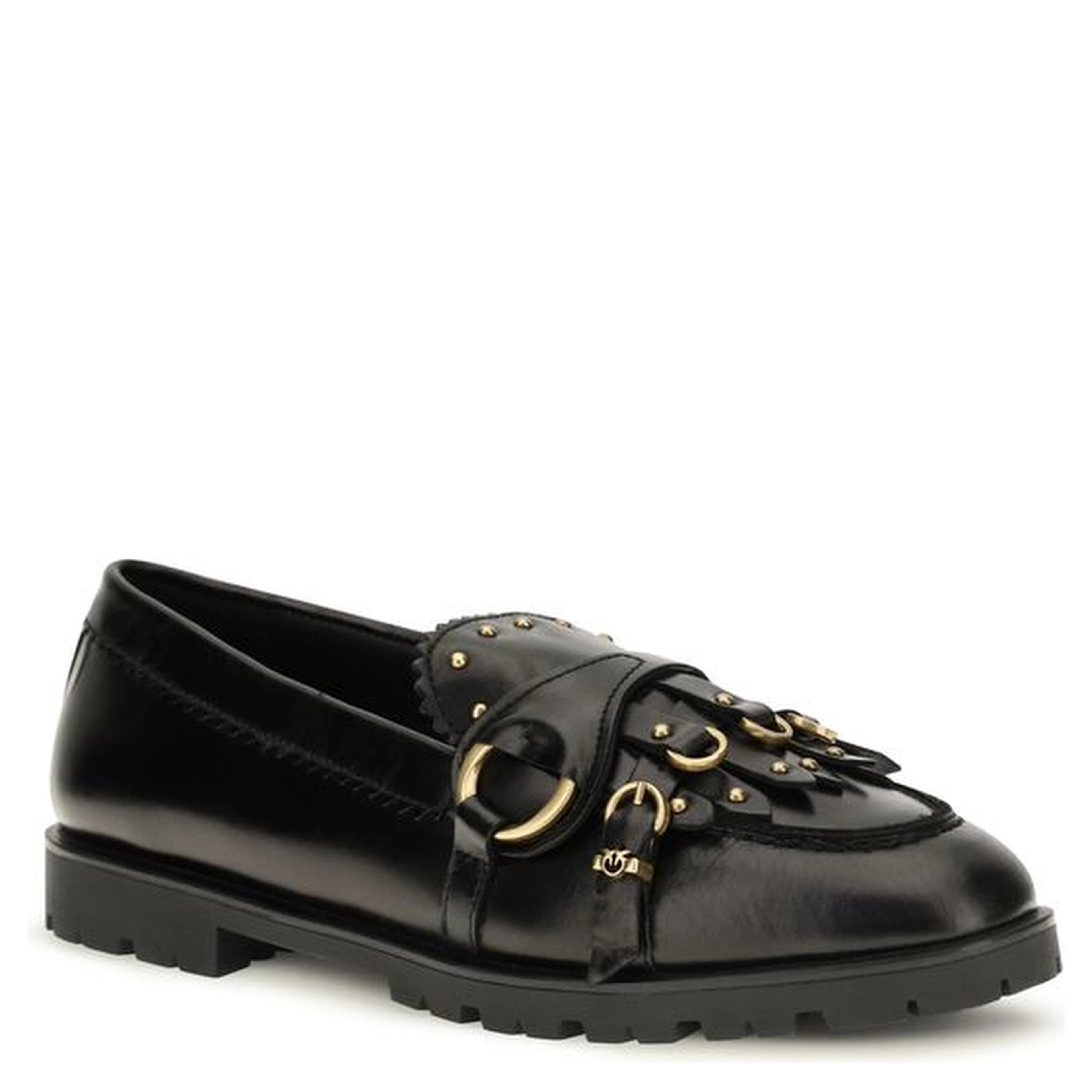 Black Calf Leather Bos Taurus Slip-On Loafers
