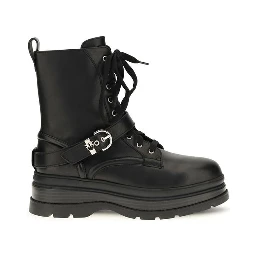 Black Calf Leather Bos Taurus Lace-Up Boots