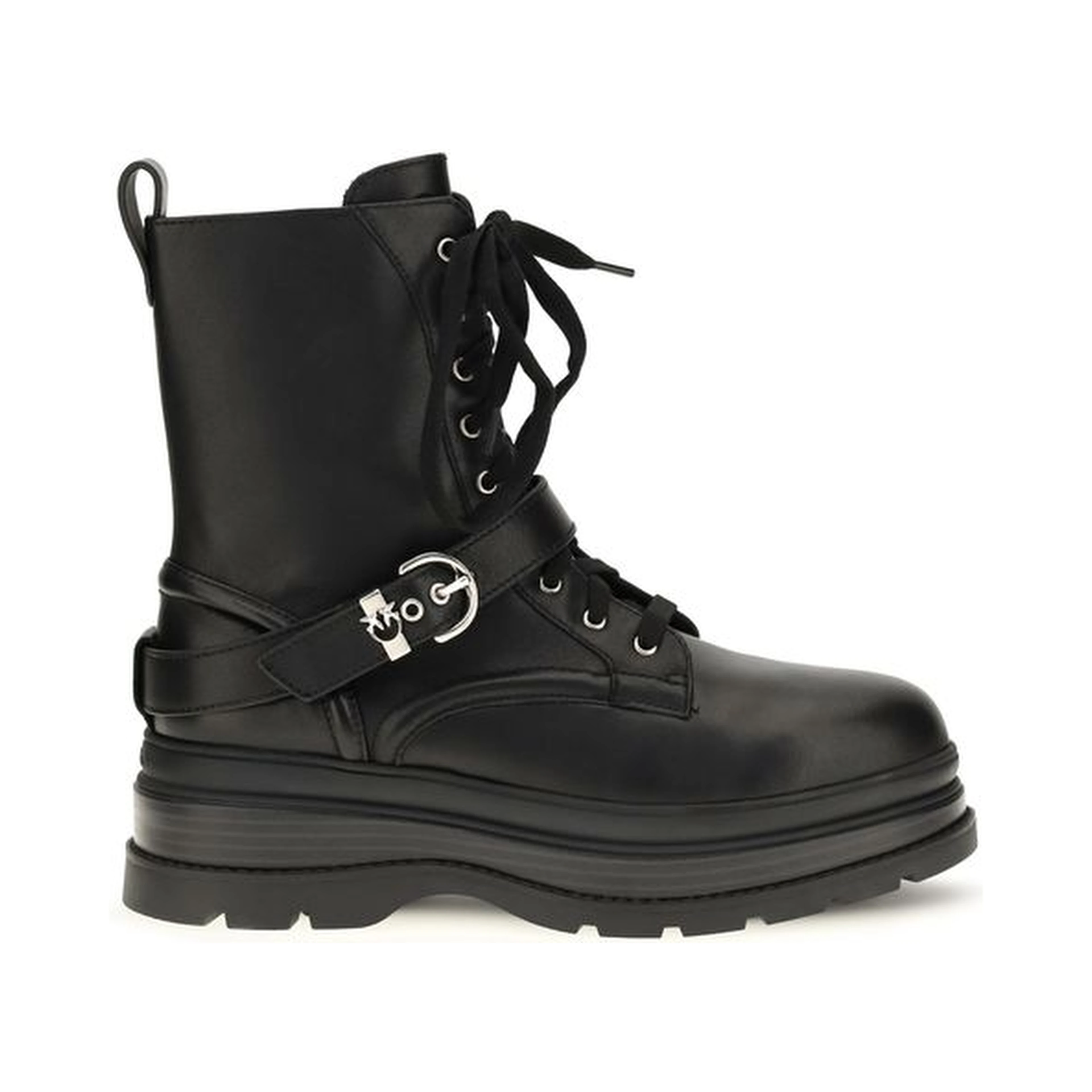 Black Calf Leather Bos Taurus Lace-Up Boots