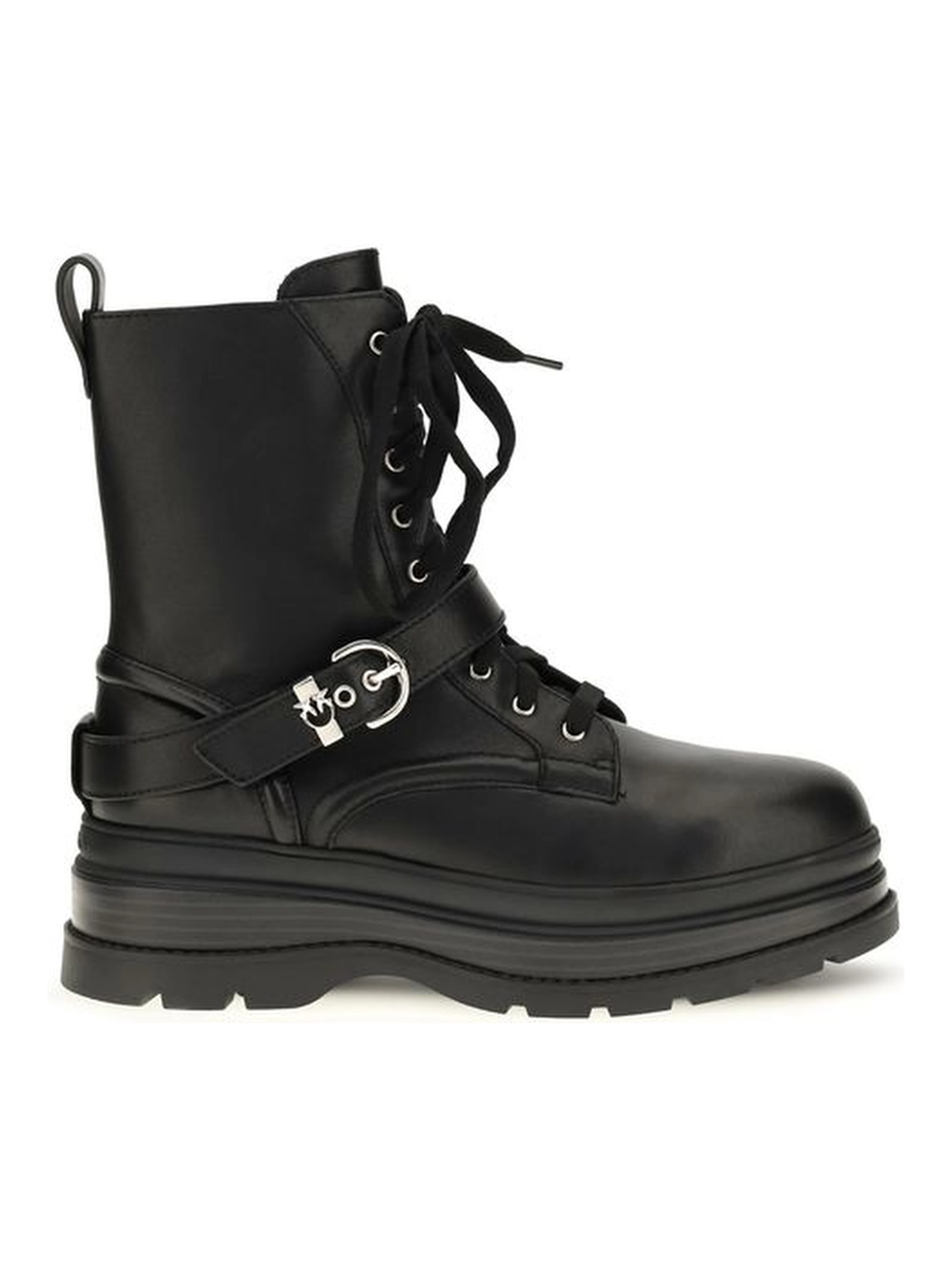 Black Calf Leather Bos Taurus Lace-Up Boots