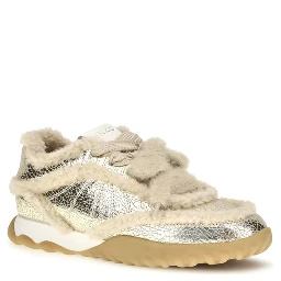 Silver Calf Leather Bos Taurus Chunky Sneakers