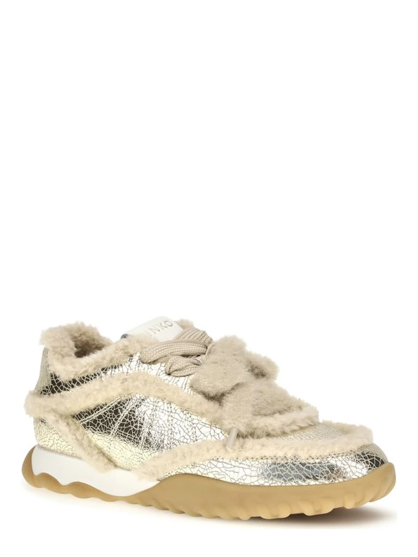 Silver Calf Leather Bos Taurus Chunky Sneakers