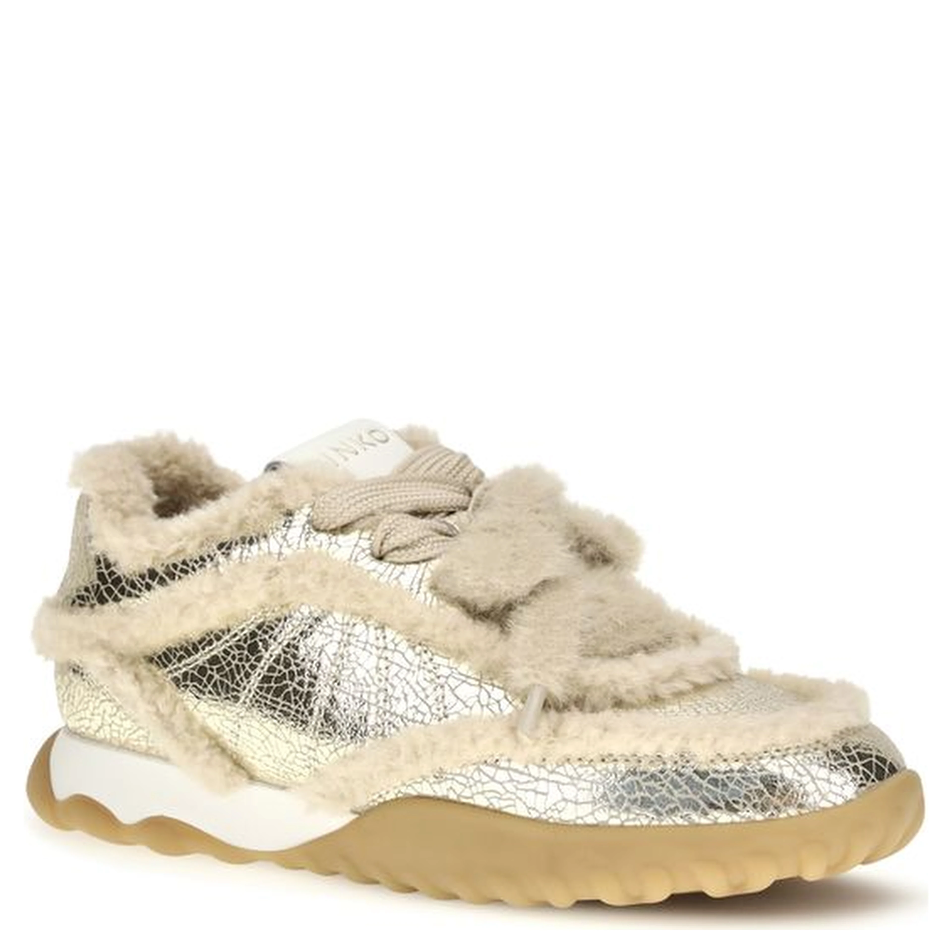 Silver Calf Leather Bos Taurus Chunky Sneakers