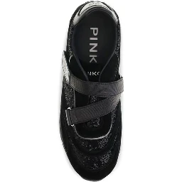 Black Suede Leather Athletic Sneakers