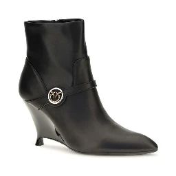 Black Calf Leather Bos Taurus Ankle Boots